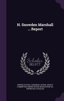 Hardcover H. Snowden Marshall ... Report Book