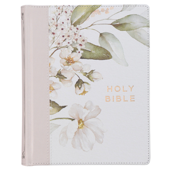 Leather Bound KJV Note-Taking Bible Faux Leather Hc Gray Floral Printed Book
