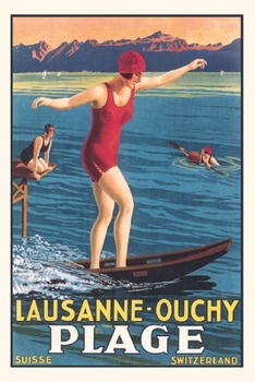 Paperback Vintage Journal Lausanne Travel Poster Book