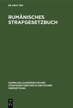 Hardcover Rumänisches Strafgesetzbuch [German] Book