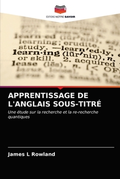 Paperback Apprentissage de l'Anglais Sous-Titré [French] Book