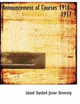 Announcement of Courses 1916-1917