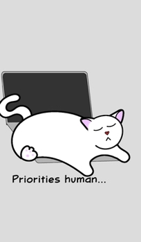 Hardcover Catlover's Notebook - Blank Lined Pages - Priorities Human: Notebook for Catlovers - Cat Laptop Book