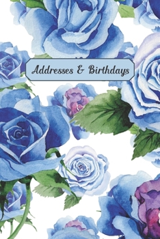 Paperback Addresses & Birthdays: Watercolor Blue Roses Book