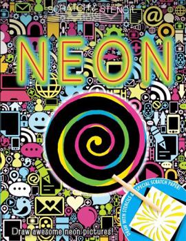 Paperback Scratch & Stencil: Neon [With Stencils and Black Scratch Paper] Book