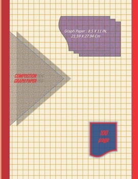 Paperback Graph Paper Notebook 8.5 x 11 IN, 21.59 x 27.94 cm: 1 & 1/3 inch squares =3 squares per inch, perfect binding, non-perforated, Double-sided Compositio Book