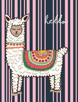 Paperback Hello: Hello Llama Cover and Dot Graph Line Sketch Pages, Extra Large (8.5 X 11) Inches, 110 Pages, White Paper, Sketch, Draw Book