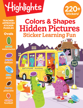 Paperback Colors & Shapes Hidden Pictures Sticker Learning Fun Book