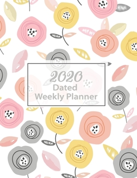 2020 Weekly Planner Modern Floral dated with to do notes: Dated calendar with to do list white background & pastel flowers