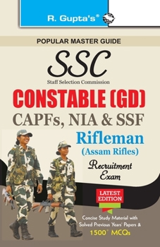 Paperback Ssc: Constable (GD) (CAPFs/NIA/SSF/Rifleman-Assam Rifles) Recruitment Exam Guide Book