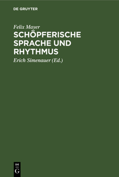 Hardcover Schöpferische Sprache und Rhythmus [German] Book