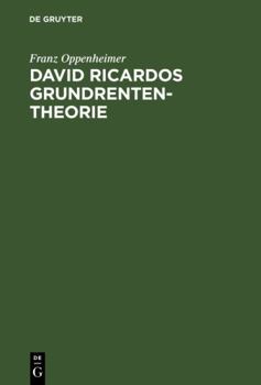 Hardcover David Ricardos Grundrententheorie [German] Book