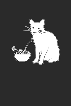 Paperback Cat With Ramen: Blank Lined Notebook (6" x 9" - 120 pages) Ramen Noodles Themed Notebook for Daily Journal, Diary, and Gift Book