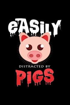 Paperback Easily distracted by pigs: 6x9 Pig - grid - squared paper - notebook - notes Book