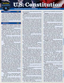 Misc. U.S. Constitution: A Quickstudy Laminated Reference Guide Book