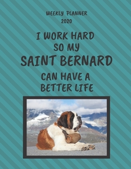 Saint Bernard Weekly Planner 2020: Saint Bernard Lover Gifts Idea For Men & Women - Funny Weekly Planner | I Work Hard So My Saint Bernard Can Have A Better Life | With To Do List & Notes Sections