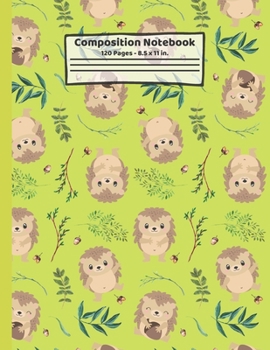 Paperback Hedgehogs Composition Notebook: Hedgehog Gifts: Paperback Blank Wide Ruled Lined Paper Journal for School: 8.5" x 11" Book