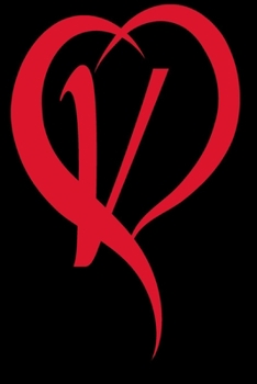 Monogram Initial Letter V Adorable Heart Red and Black:: In My Heart letter initial Personalized Name Letter V , Cute funny gift for  Girlfriend ... for Home School College  for Writing Notes.