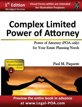 Paperback Complex Power of Attorney: Fillable Power of Attorney (POA Only) For Your Estate Planning Needs Book