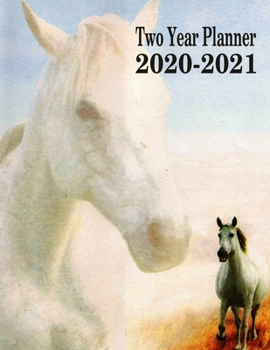 Paperback Two Year Planner 2020-2021: Horses Monthly Planner 8.5 x 11 Book