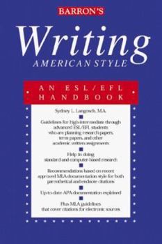 Hardcover Writing American Style: An Esl/Efl Handbook Book