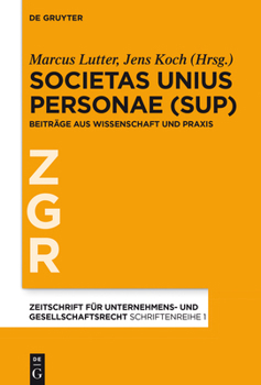 Hardcover Societas Unius Personae (Sup): Beiträge Aus Wissenschaft Und PRAXIS [German] Book