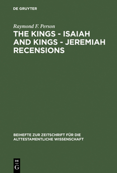 Hardcover The Kings - Isaiah and Kings - Jeremiah Recensions Book