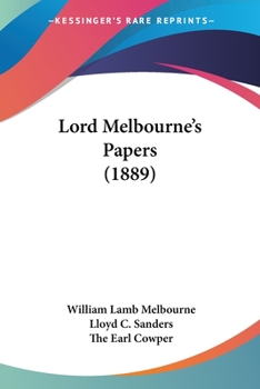 Paperback Lord Melbourne's Papers (1889) Book