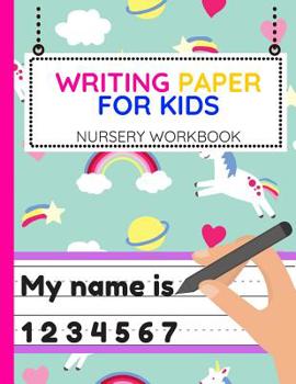 Paperback Writing Paper for Kids: Workbook of Dotted Lined Handwriting Practice Paper Sheet Book for Girl, Boy, Kid, Toddler, Preschool, Kindergarten, N Book