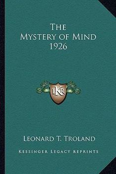 Paperback The Mystery of Mind 1926 Book