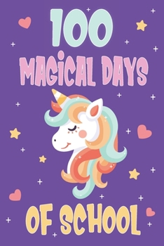 100 Days of School Unicorn Notebook: violet Backgound, half Lined Notebook / Journal ... Unicorn Lover,Soft Cover, Matte Finish