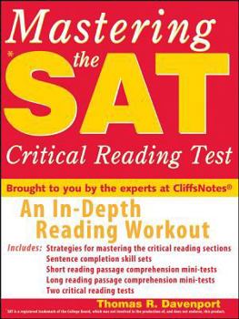 Paperback Mastering the SAT Critical Reading Test Book