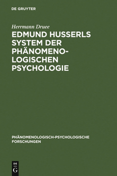 Hardcover Edmund Husserls System der phänomenologischen Psychologie [German] Book
