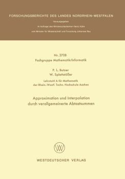 Paperback Approximation Und Interpolation Durch Verallgemeinerte Abtastsummen [German] Book
