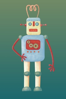 Paperback Notes: A Blank Dot Grid Notebook with Red and Blue Retro Robot Cover Art Book