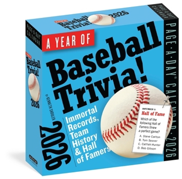 Calendar Year of Baseball Trivia Page-A-Day(r) Calendar 2026: Immortal Records, Team History & Hall of Famers Book