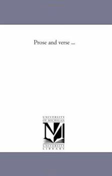 Paperback Prose and Verse ... Book