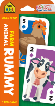 Cards School Zone Farm Animal Rummy Card Game Book