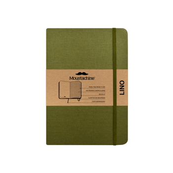 Hardcover Moustachine Classic Linen Large Military Green Squared Hardcover Book