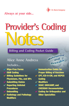 Spiral-bound Provider's Coding Notes: Billing & Coding Pocket Guide Book