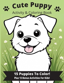 Paperback Cute Puppy Activity and Coloring Book