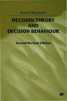 Hardcover Decision Theory and Decision Behaviour Book