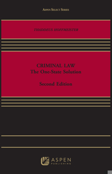 Hardcover Criminal Law: The One-State Solution Book