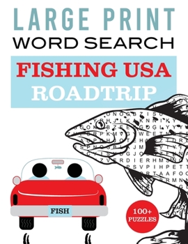 Paperback Large Print Word Search: Fishing USA Roadtrip [Large Print] Book