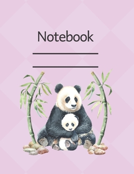 Notebook: Panda - Lined, Soft Cover,  Size 8.5 x 11 Notebook: Composition Book, Journal