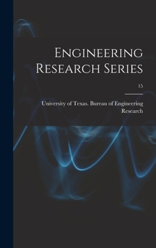 Hardcover Engineering Research Series; 15 Book