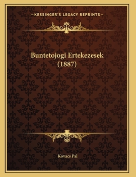 Paperback Buntetojogi Ertekezesek (1887) [Hungarian] Book