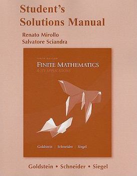 Paperback Student's Solutions Manual for Finite Mathematics & Its Applications Book