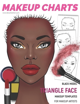 Paperback Makeup Charts - Face Charts for Makeup Artists: Black Model - TRIANGLE face shape Book