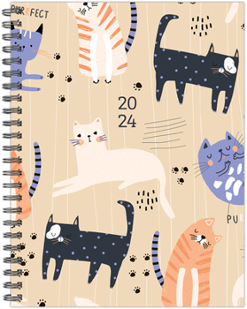 Spiral-bound Purrfect 2024 6.5 X 8.5 Softcover Weekly Planner Book